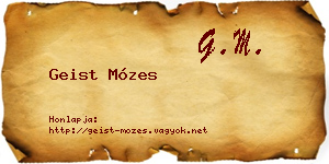 Geist Mózes névjegykártya